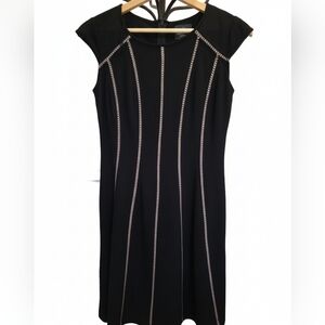 Adrianna Papell Black Dress with White Accents